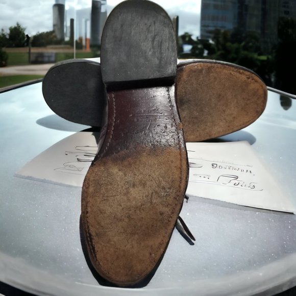 Keith Highlander Dress Shoes Burgundy Brown Leather Lace Up USA Men' Size -8 1/2 - Picture 10 of 15